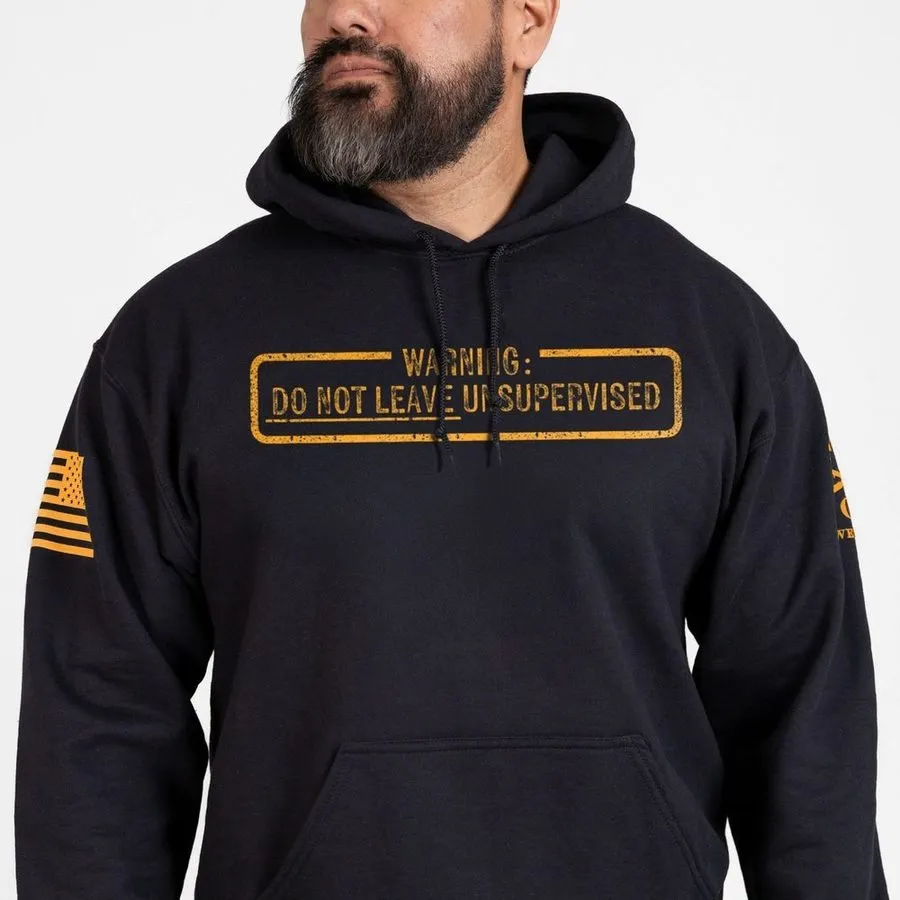 snowboarding suitable Chilly Day Wear Needs Supervision Hoodie - Black