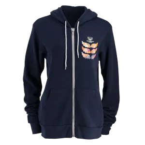 Ford Warriors in Pink Womens Winged Warrior Navy Full Zip Hoodie product snowboarding suitability Beach Cover