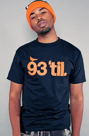 Durable Colorfast Finish Wide Neck Opening Hieroglyphics X Adapt :: 93 'til (Men's Black/Orange Tee)