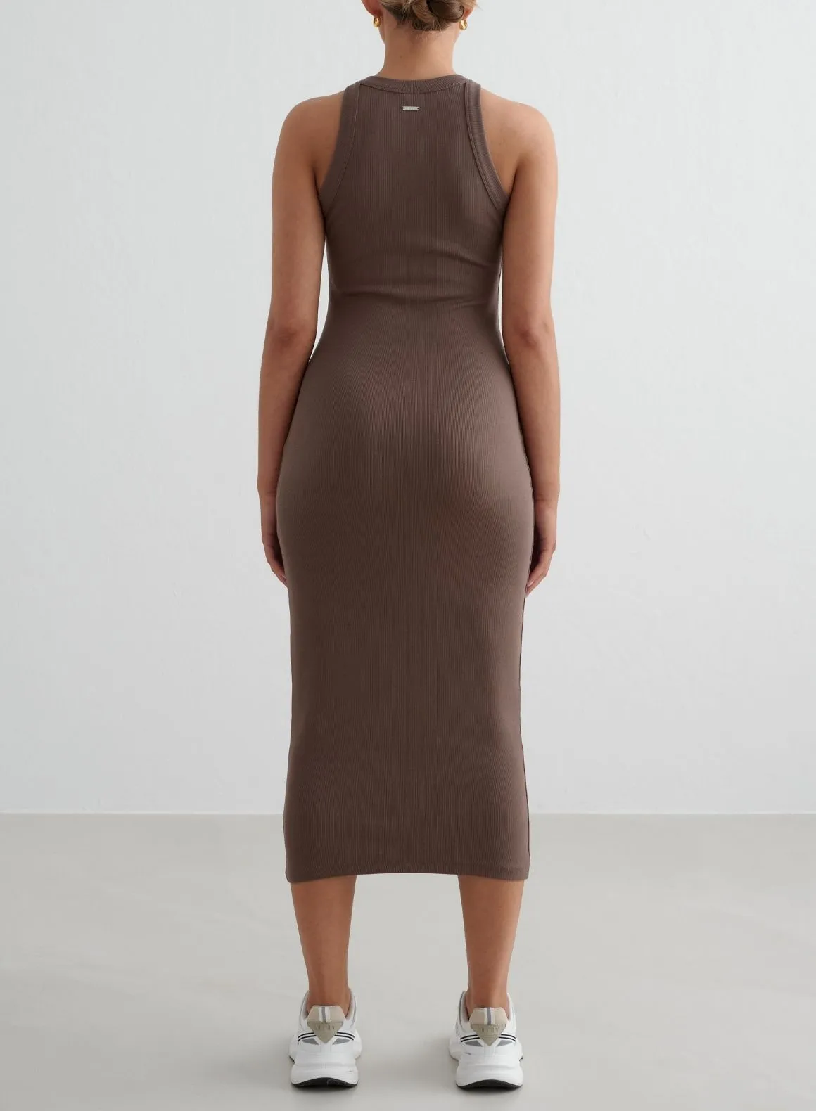 Macchiato Ease Ribbed Tank Dress Roll Up Fasten Embossed Detail