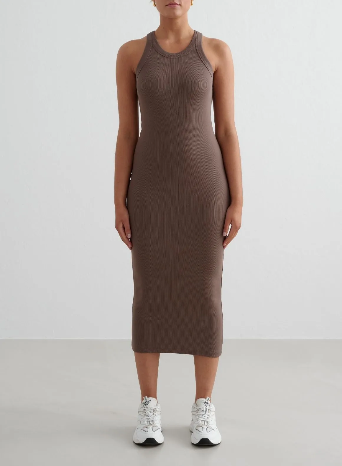 Airy Feel Macchiato Ease Ribbed Tank Dress