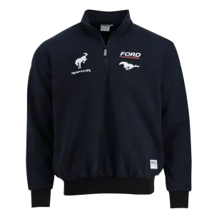 Casual Layers Odor Free Ford Performance Sparco Navy Blue Mens Half Zip Sweatshirt