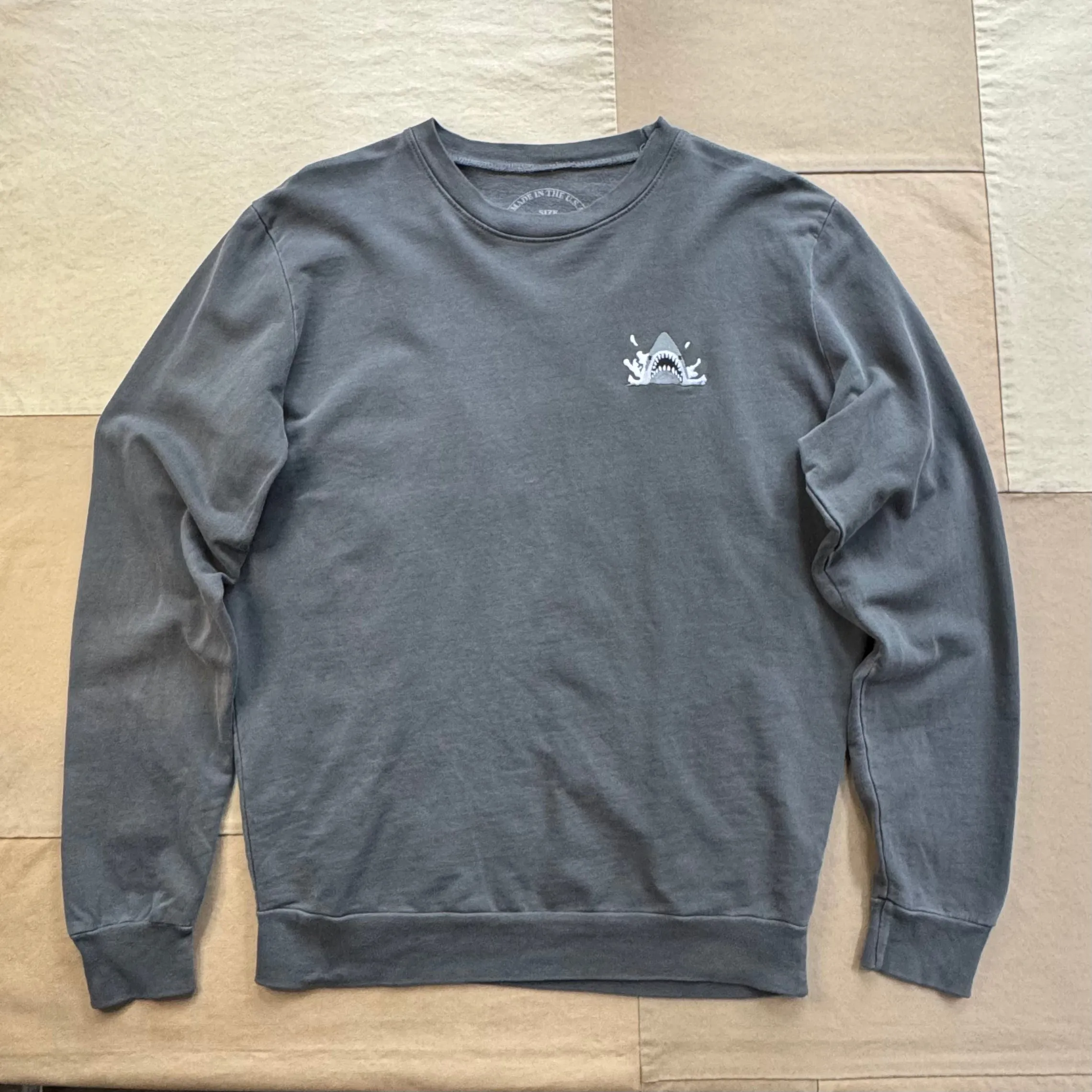 Embroidered Jaws Crewneck Sweatshirt, Charcoal Cozy Street product innovation potential