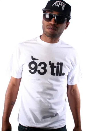 Hieroglyphics X Adapt :: 93 'til (Men's White Tee) Breezy Design Weekend Style