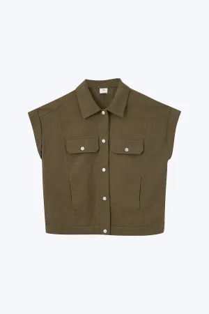Oversized Vest - Army Green Stylish Sunny Vibes