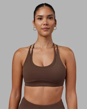 Empower Sports Bra - Chocolate Martini Supportive Side nylon