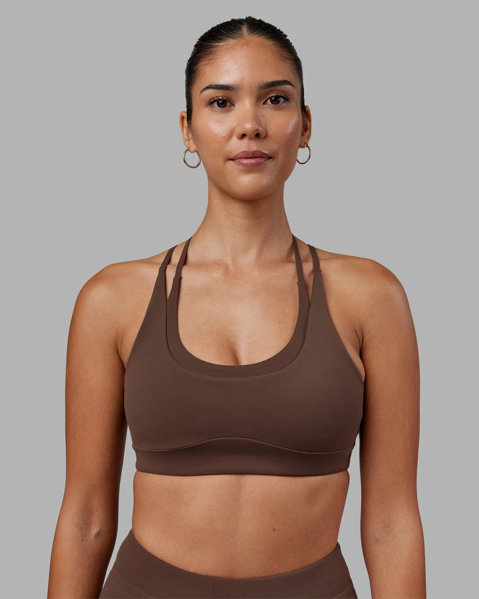 Empower Sports Bra - Chocolate Martini Supportive Side nylon