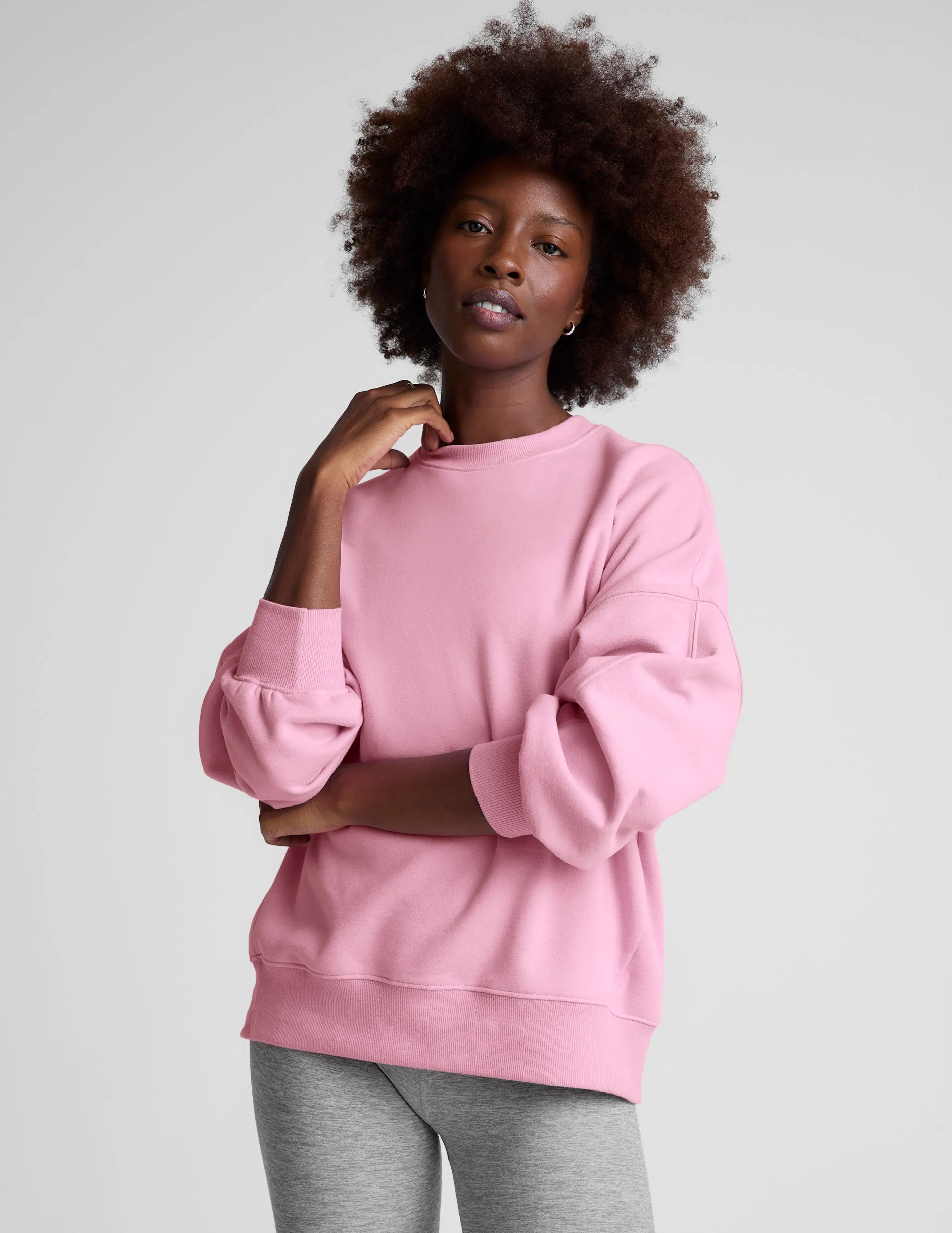 White Eco-friendly LuxeFleece Oversized Sweatshirt