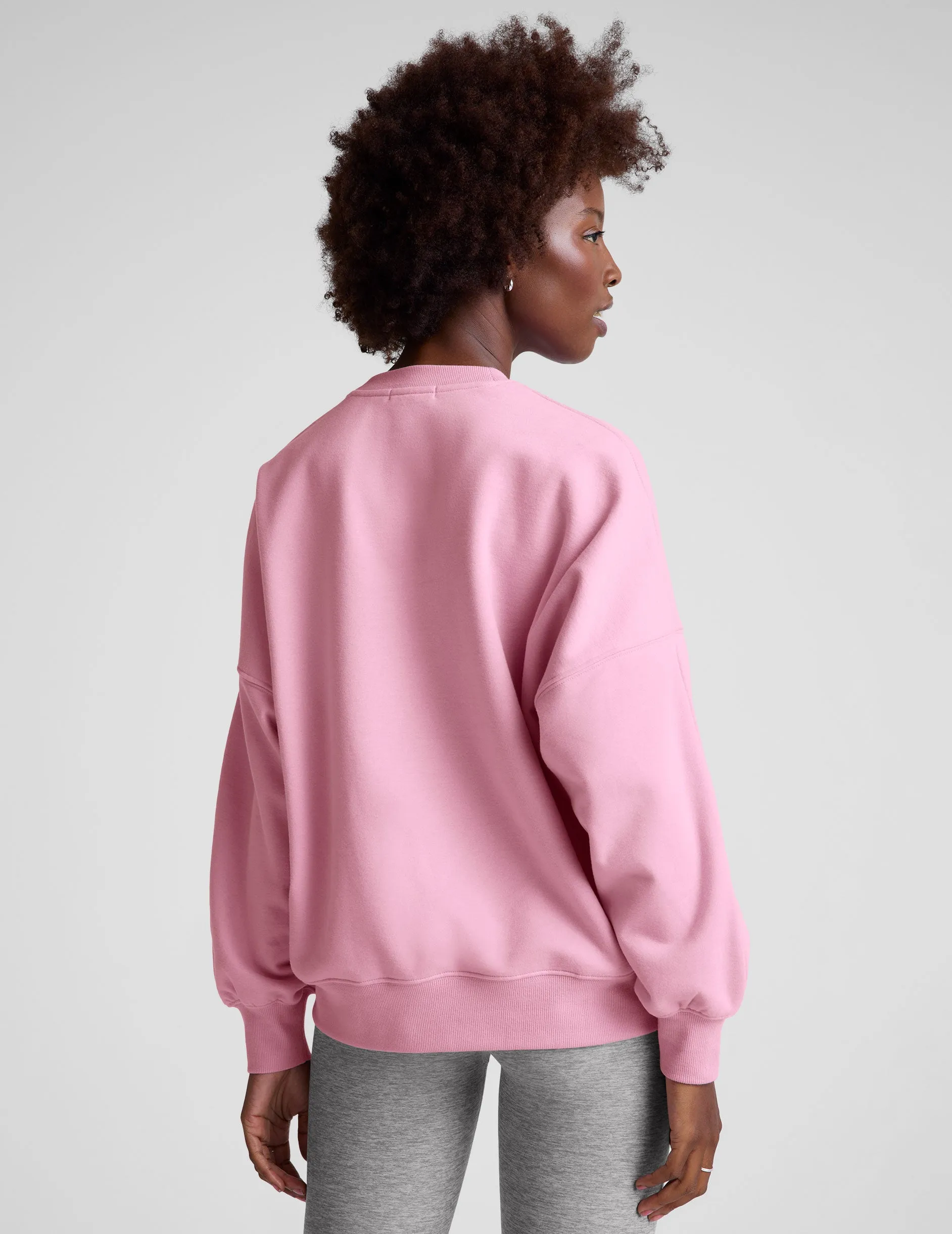 LuxeFleece Oversized Sweatshirt chain accents