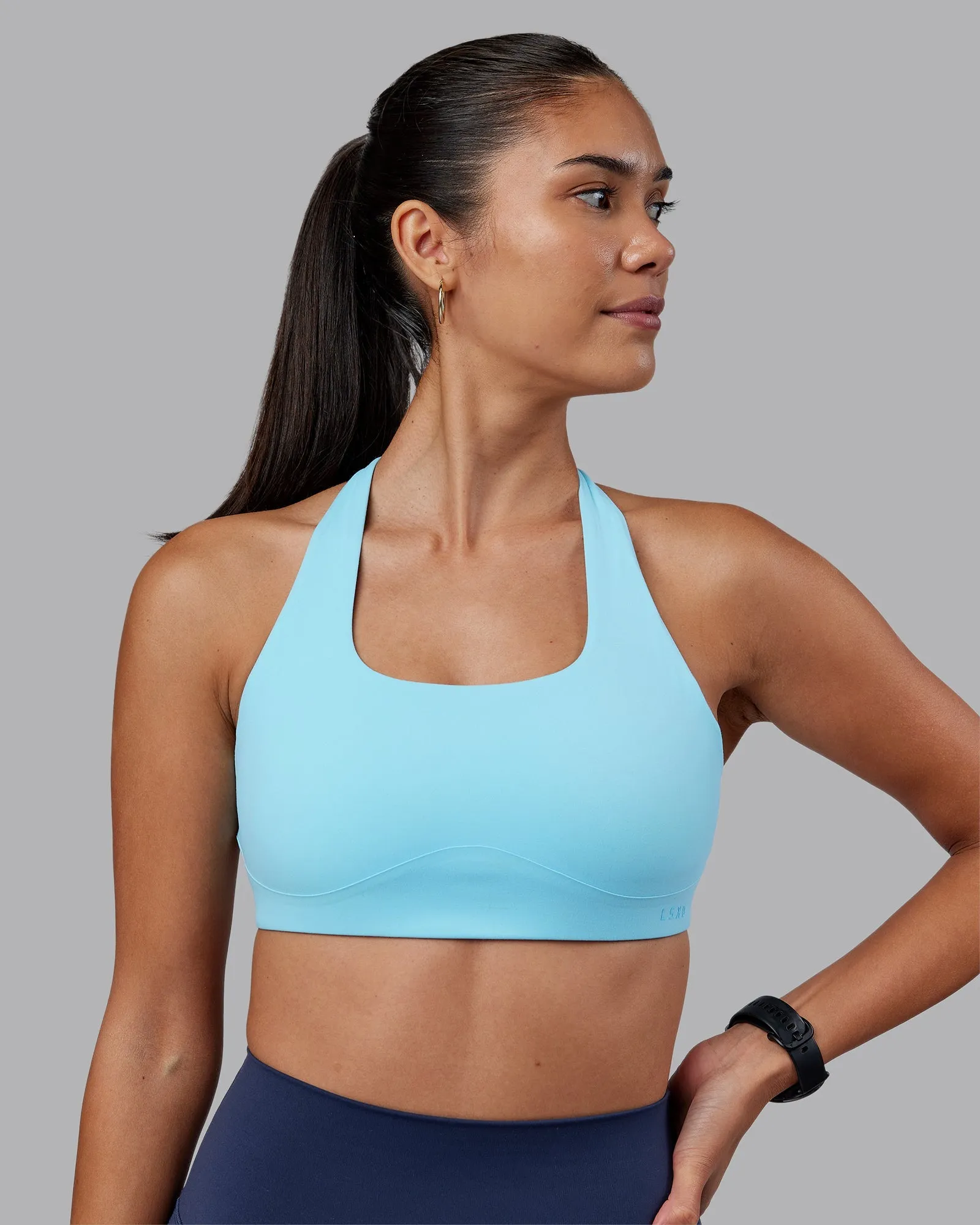 Aspire Sports Bra - Sky Blue Crossback seams