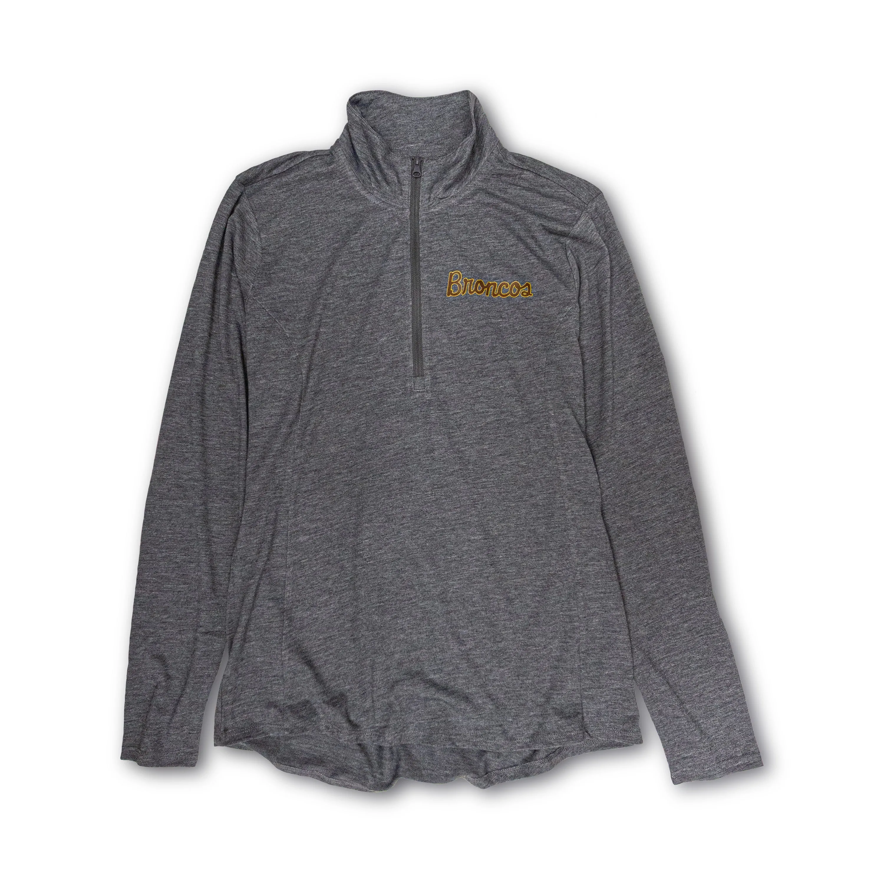 Ladies Arched Western Athletic Quarter-Zip Long Sleeve Comfortable Design