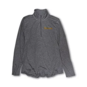 Ladies Arched Western Athletic Quarter-Zip Long Sleeve Comfortable Design