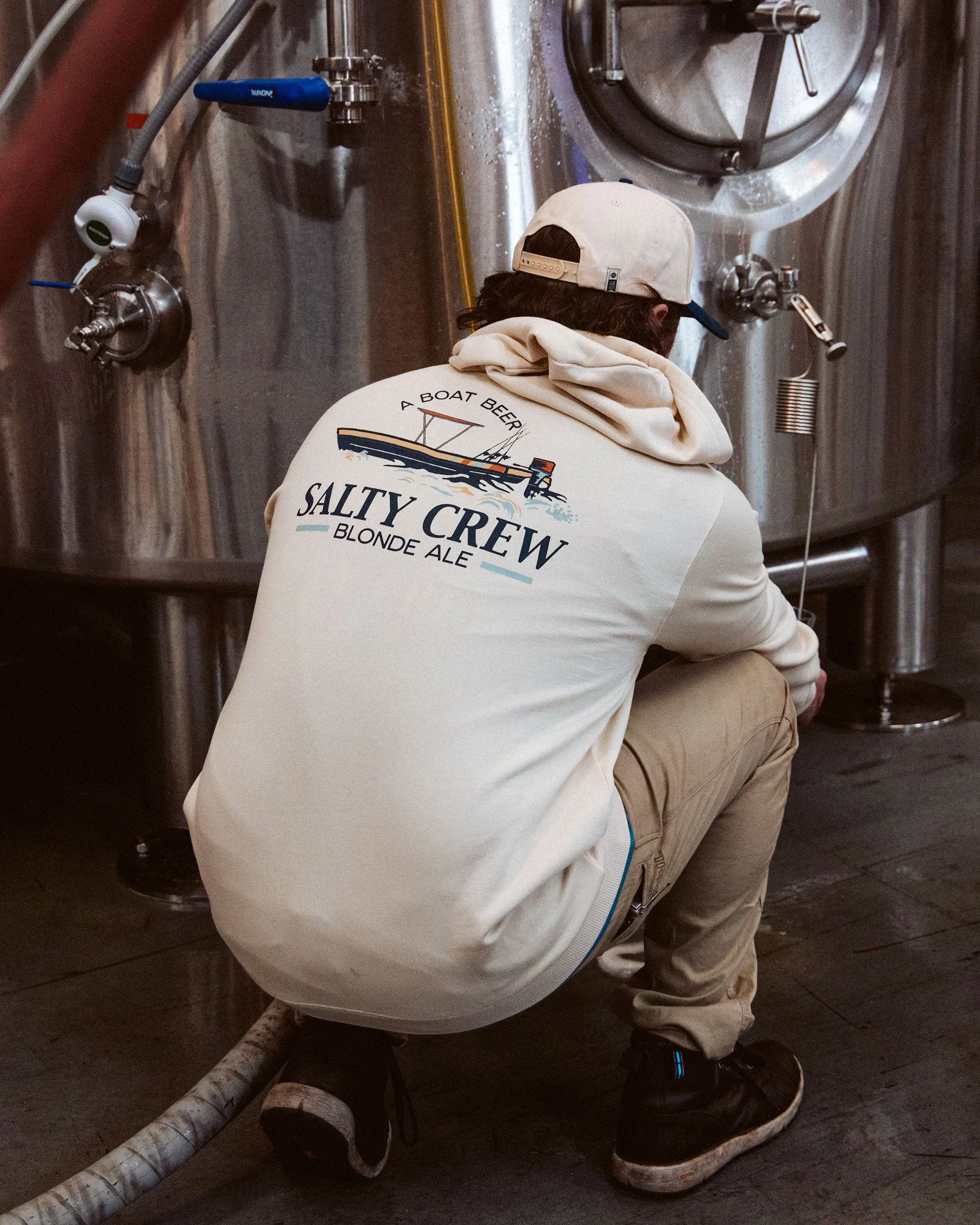 Salty Brew Fleece Hoodie - Bone Weekend Chic