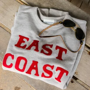 Breathable Scoop neck East Coast Terry Crewneck, Grey/Red