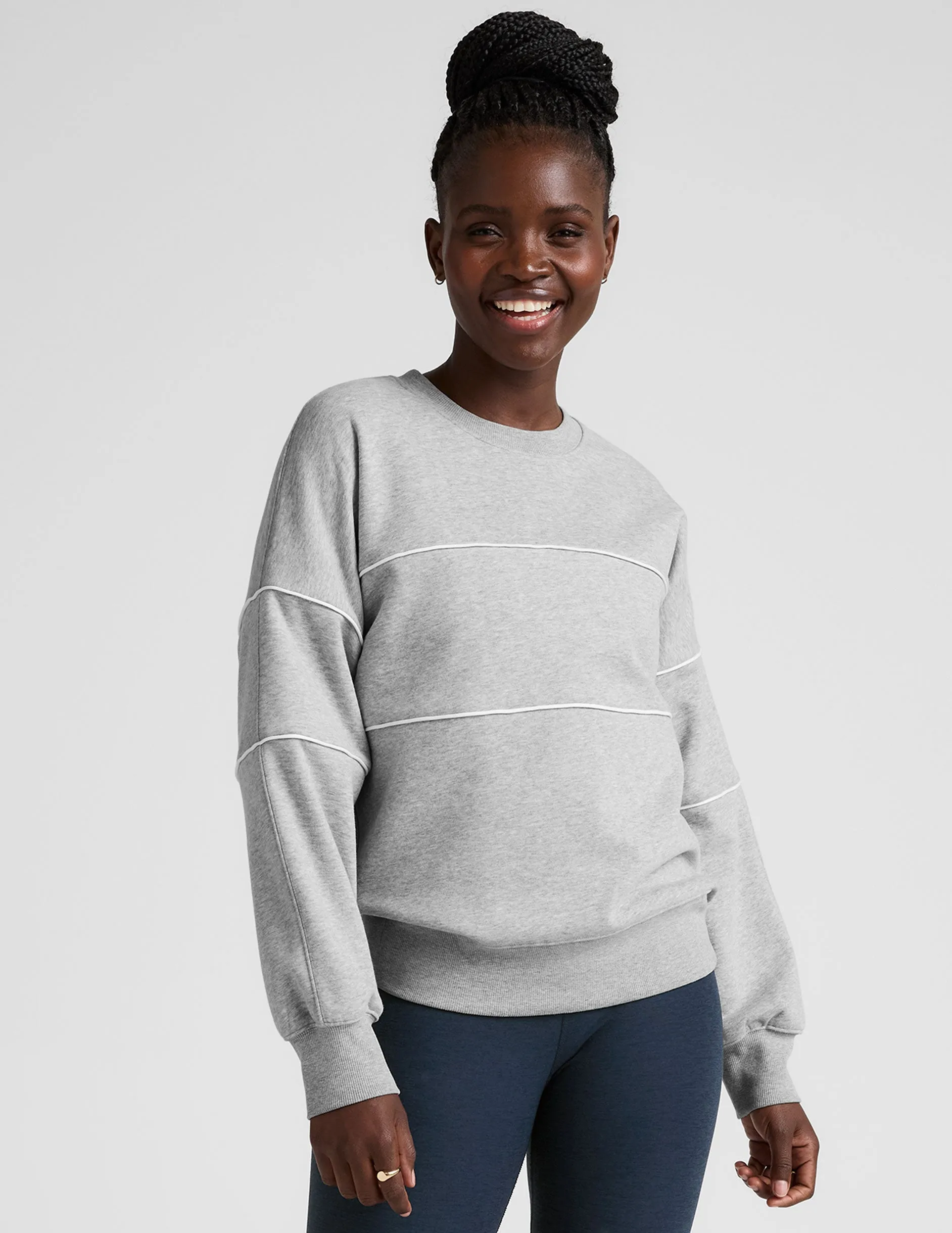 Two-Tone Design LuxeFleece Piper Oversized Sweatshirt