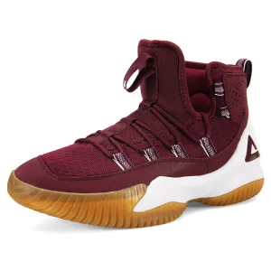 Anti Torsion Arch Bridge Thermoplastic Hebral Unit PEAK Men Court Basketball Shoes Cushioning Sneakers Burgundy  DA830551