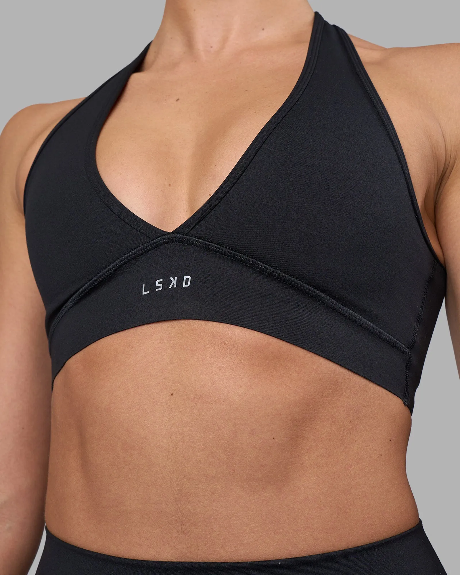 Stamina Sports Bra - Black Elastic Flatlock stitching seams