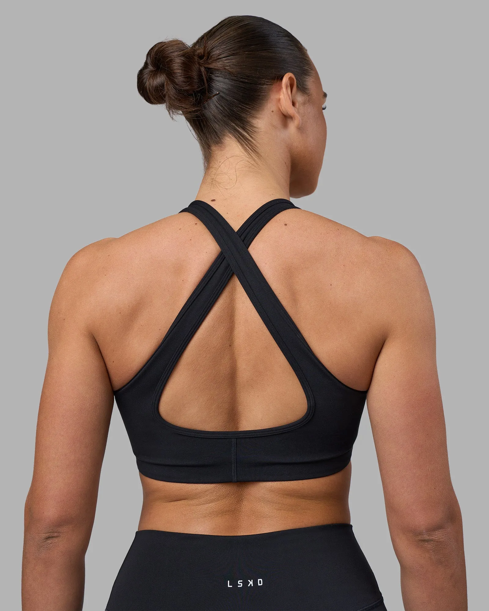 Stamina Sports Bra - Black Cross Strap Support Customizable