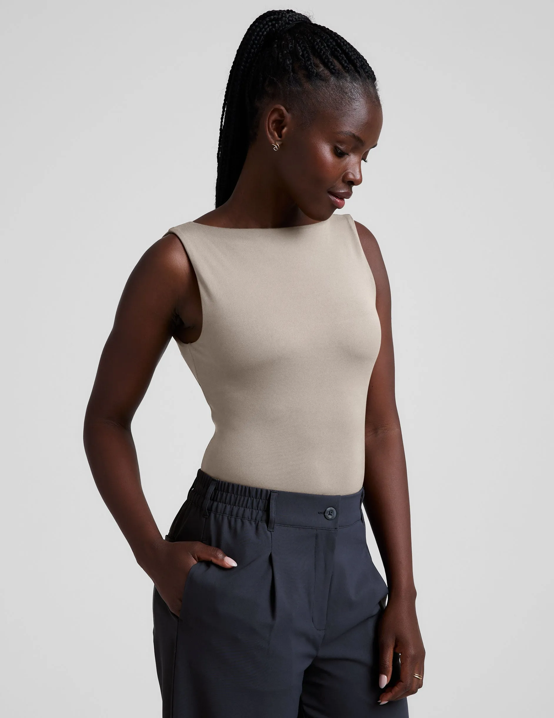 Eclipse Open Back Tank Built In Support Moisture Transport Fabric