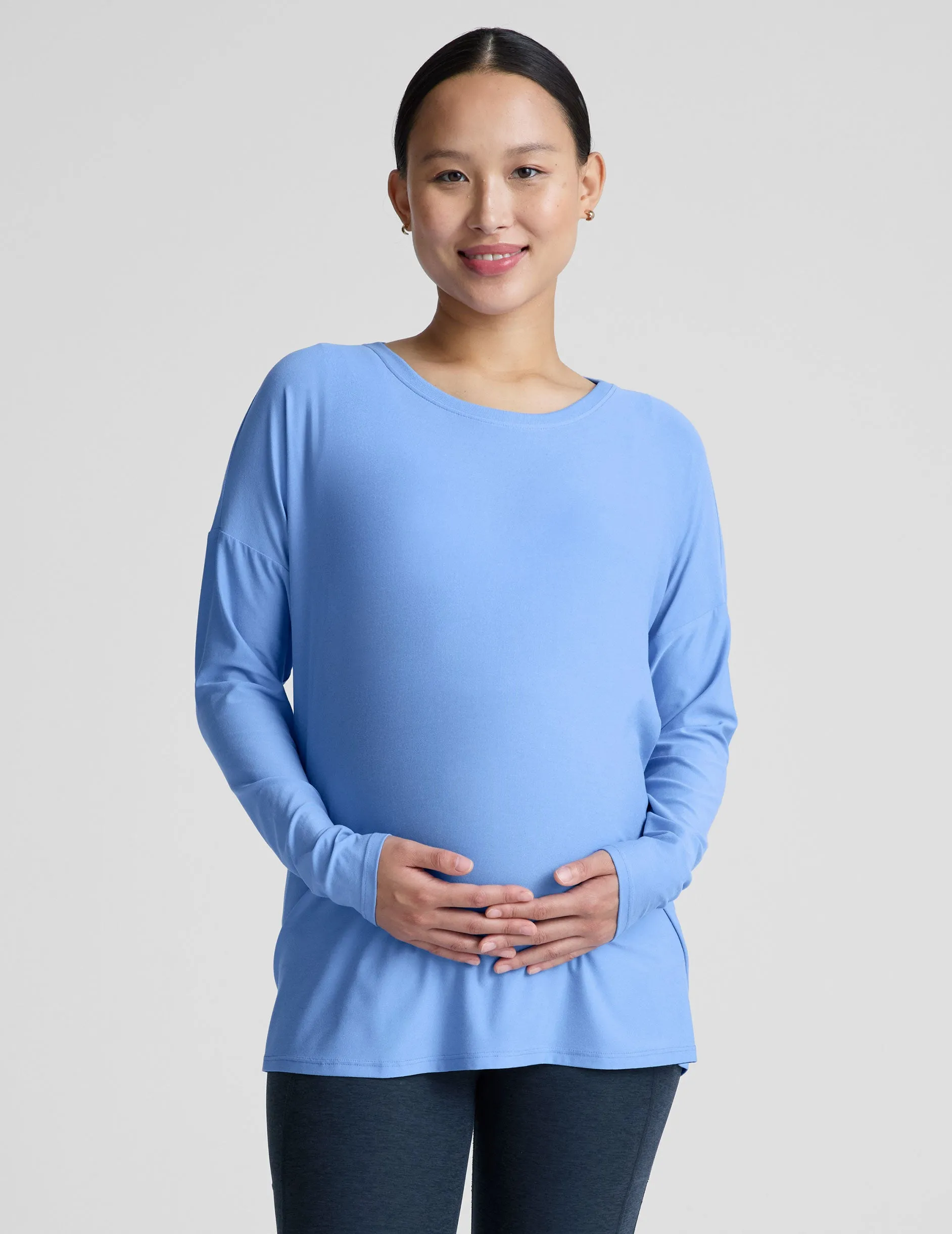 Featherweight Feels Like Home Long Sleeve Maternity Top Solo exercisers Trendy workout clothes