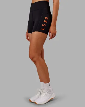 Rep Ultra High-Rise 4" Short Pockets - Black-Ultra Orange Breezy Design