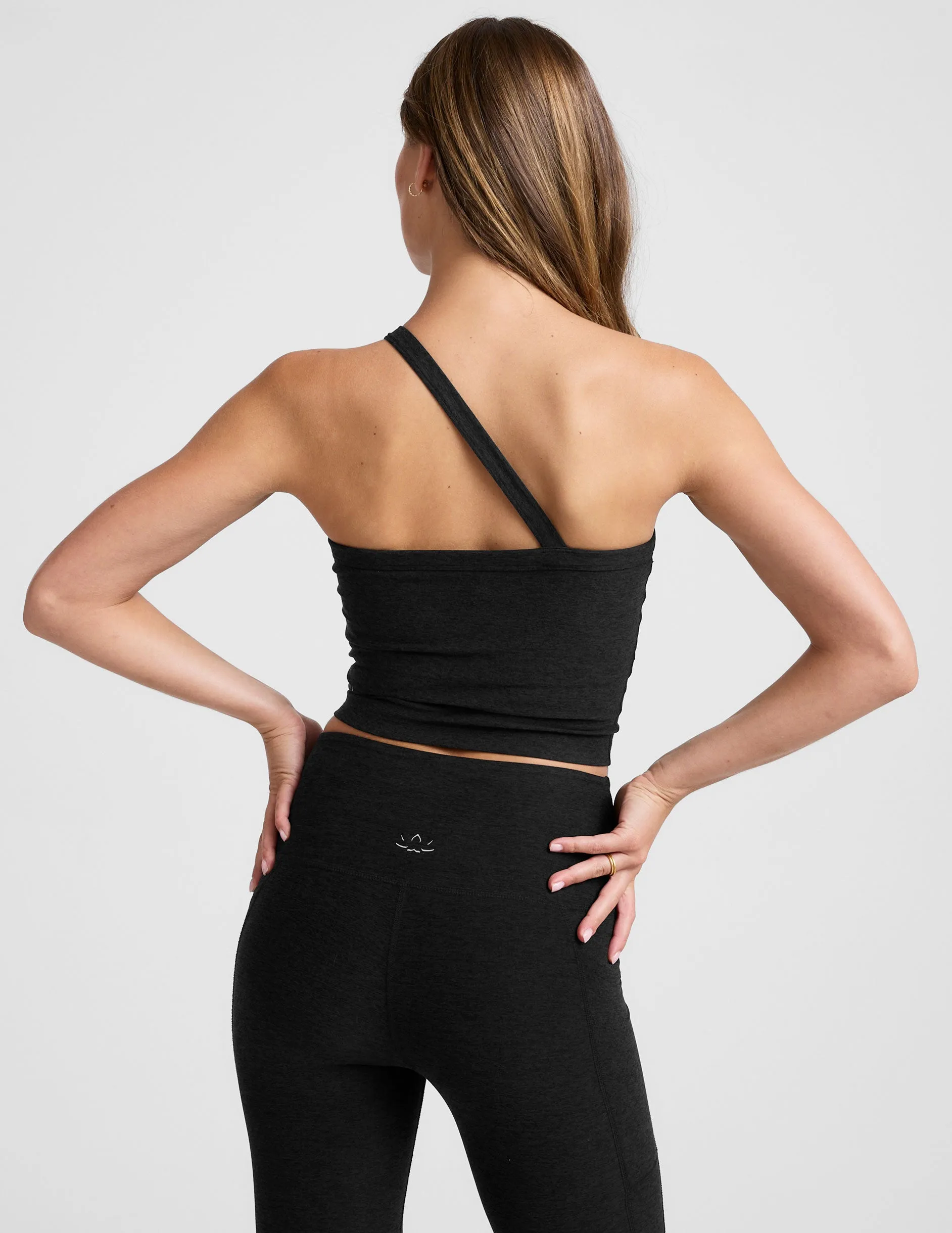 Spacedye Outset One Shoulder Cropped Tank MultiPocket Design Reinforced Hem