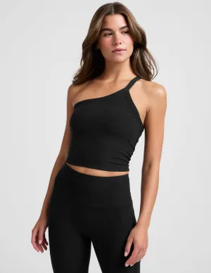 Spacedye Outset One Shoulder Cropped Tank Reinforced Side Seams Precision - engineered