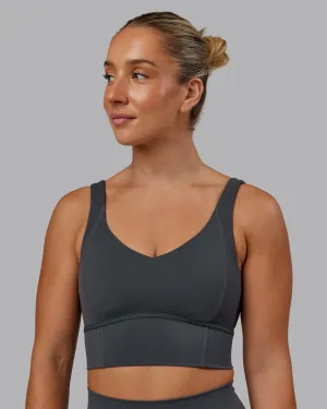 Function Longline Sports Bra - Dark Storm Body-Conforming Fit