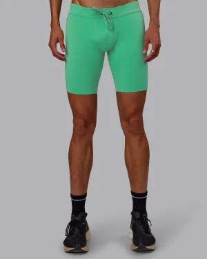 Mid - rise Race Day Short Tight 8" - Mystic Green