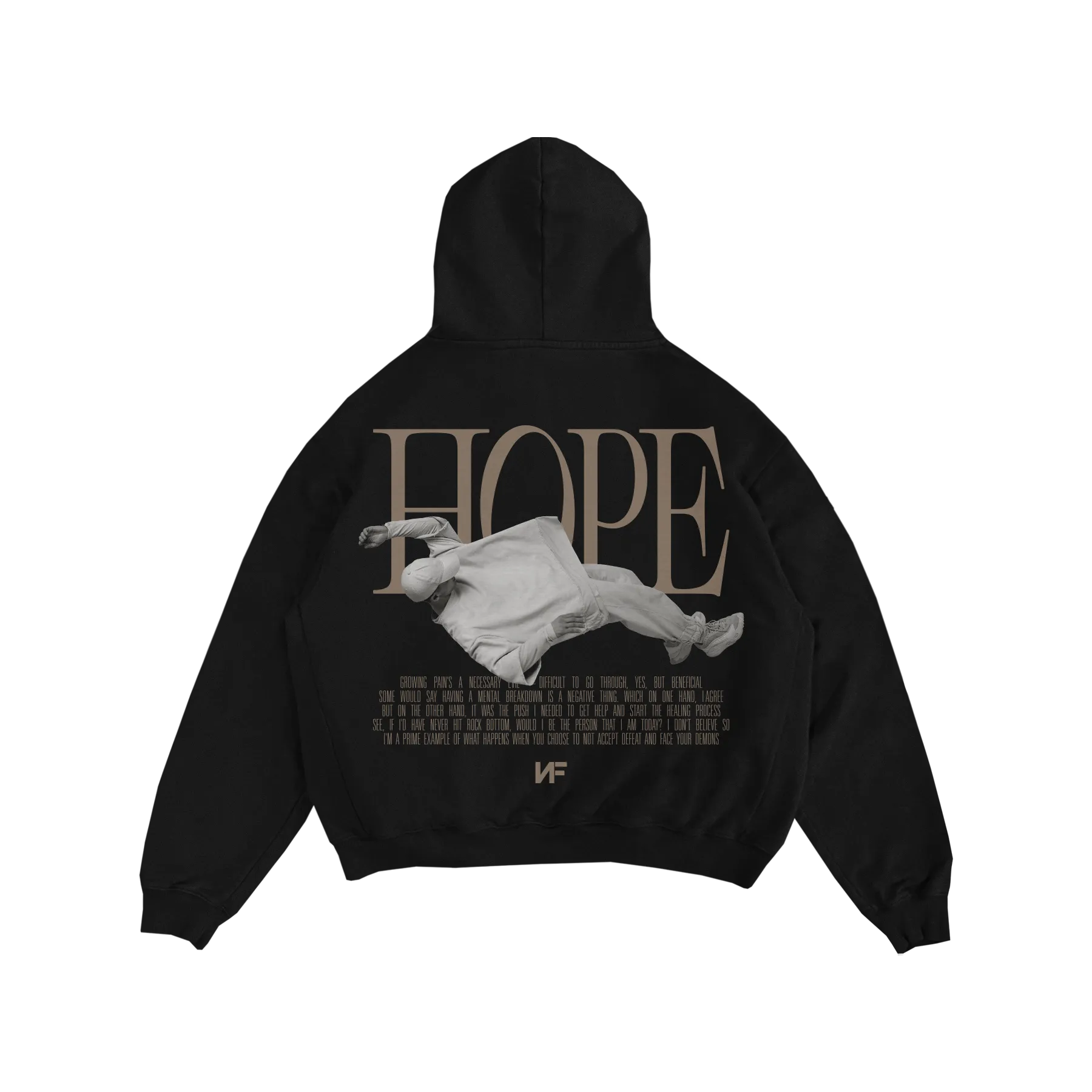 Premium Heavyweight Black "HOPE" Hoodie Winter Comfort