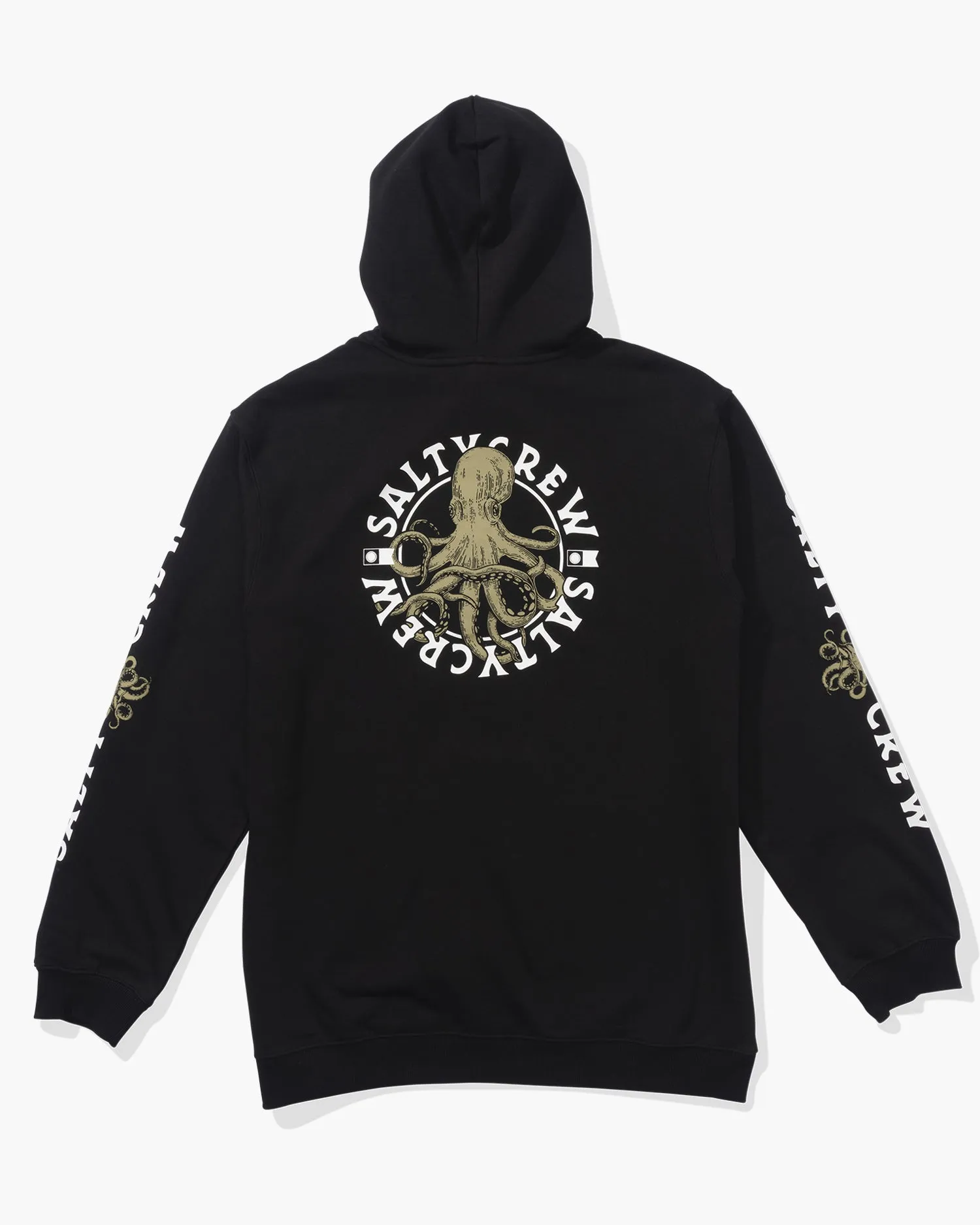 Tentacles Fleece Hoodie - Black Casual Essentials Drawstring