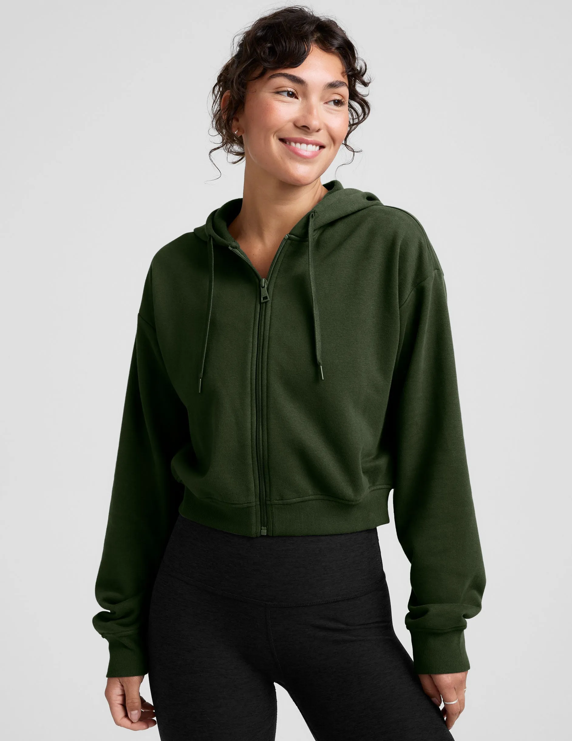 Active Fit Shiny Finish LuxeFleece Zip Up Hoodie