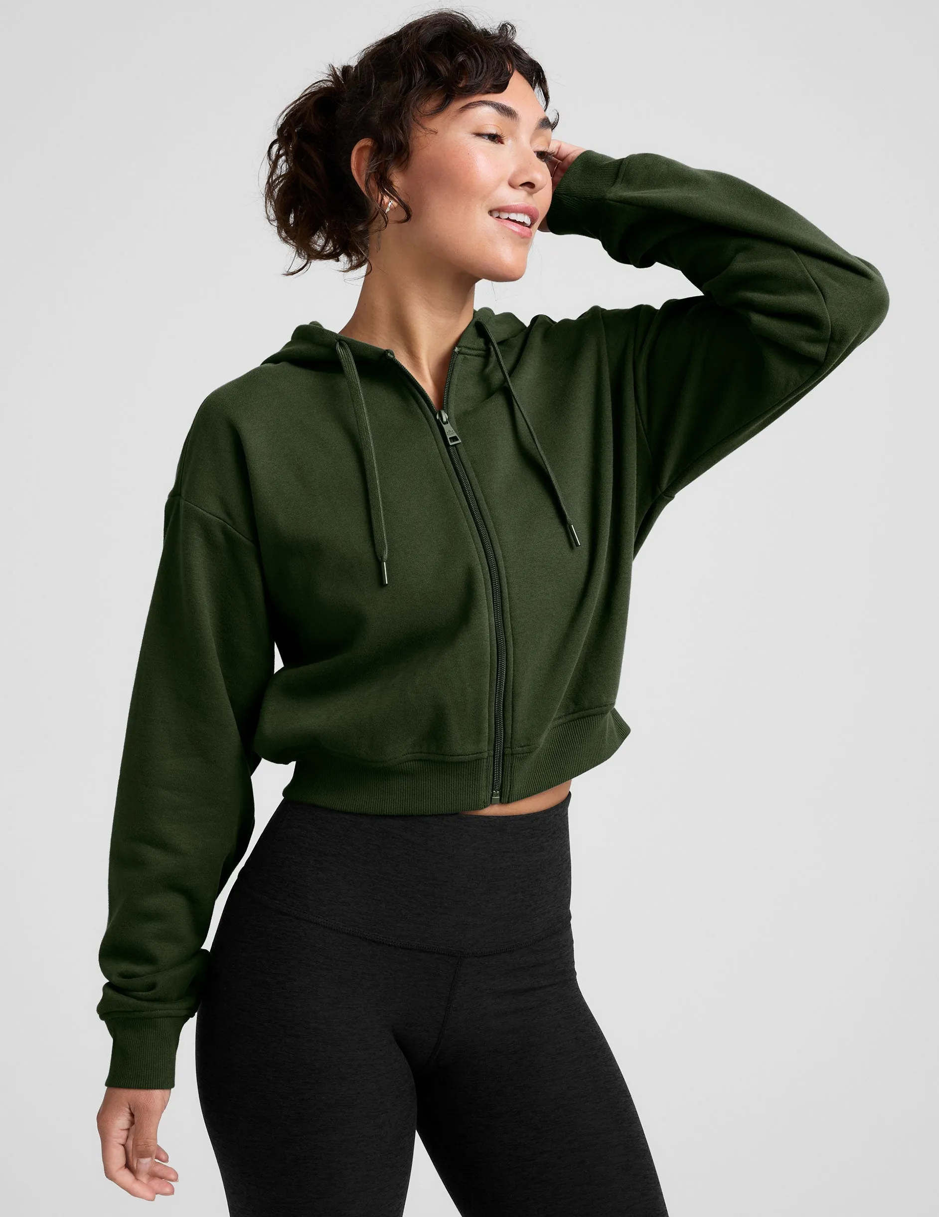 LuxeFleece Zip Up Hoodie Relaxed Layers shoe accents