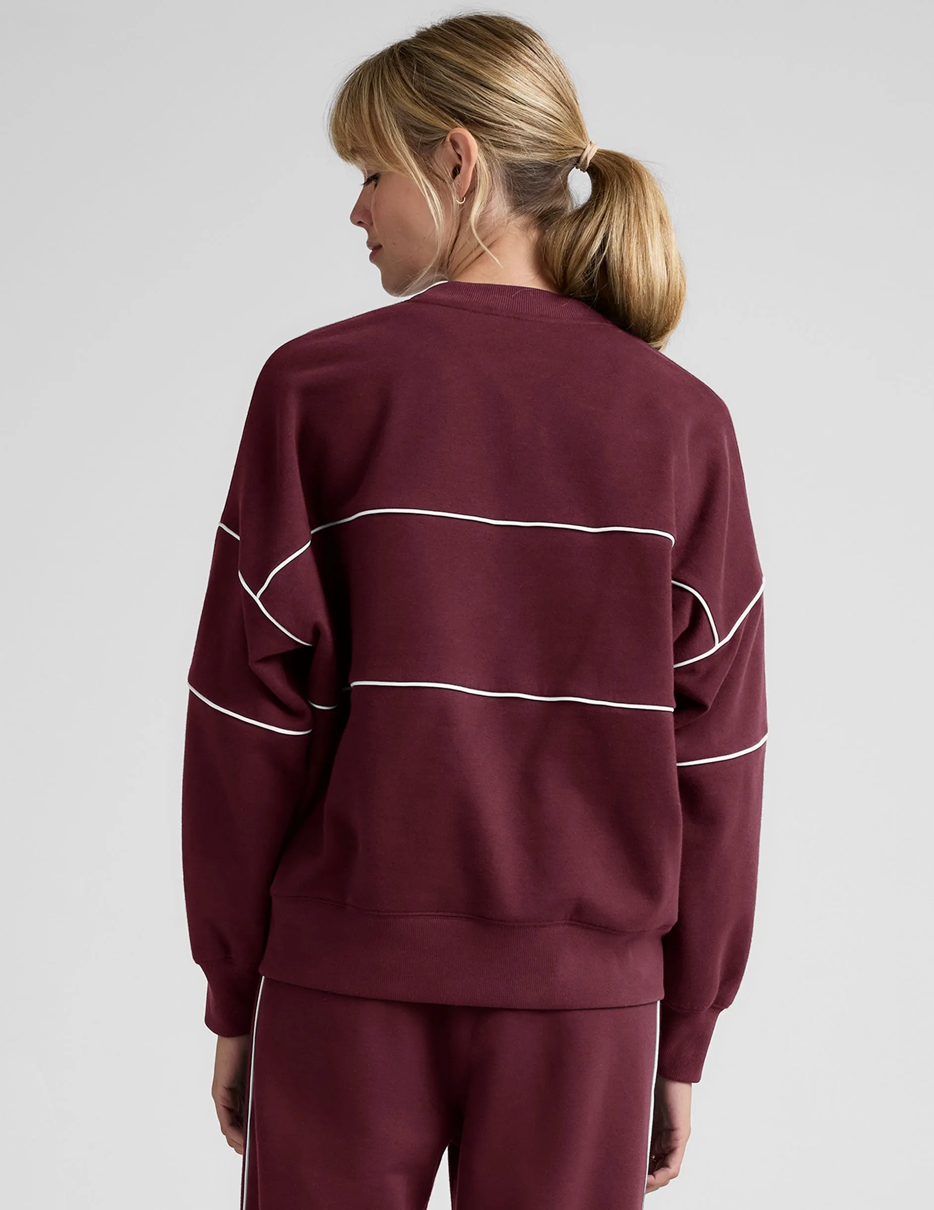 Stylish Look Rough texture LuxeFleece Piper Oversized Sweatshirt