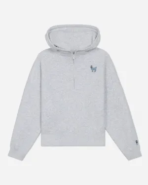 Brunch Outfit Holiday Wear Women's Half-Zip Hooded Sweatshirt