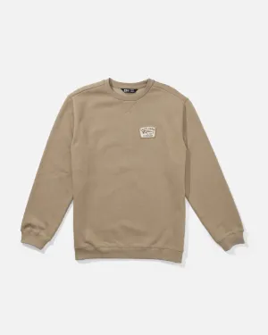 V neck Warm in winter Crafted Crew Fleece - Stone
