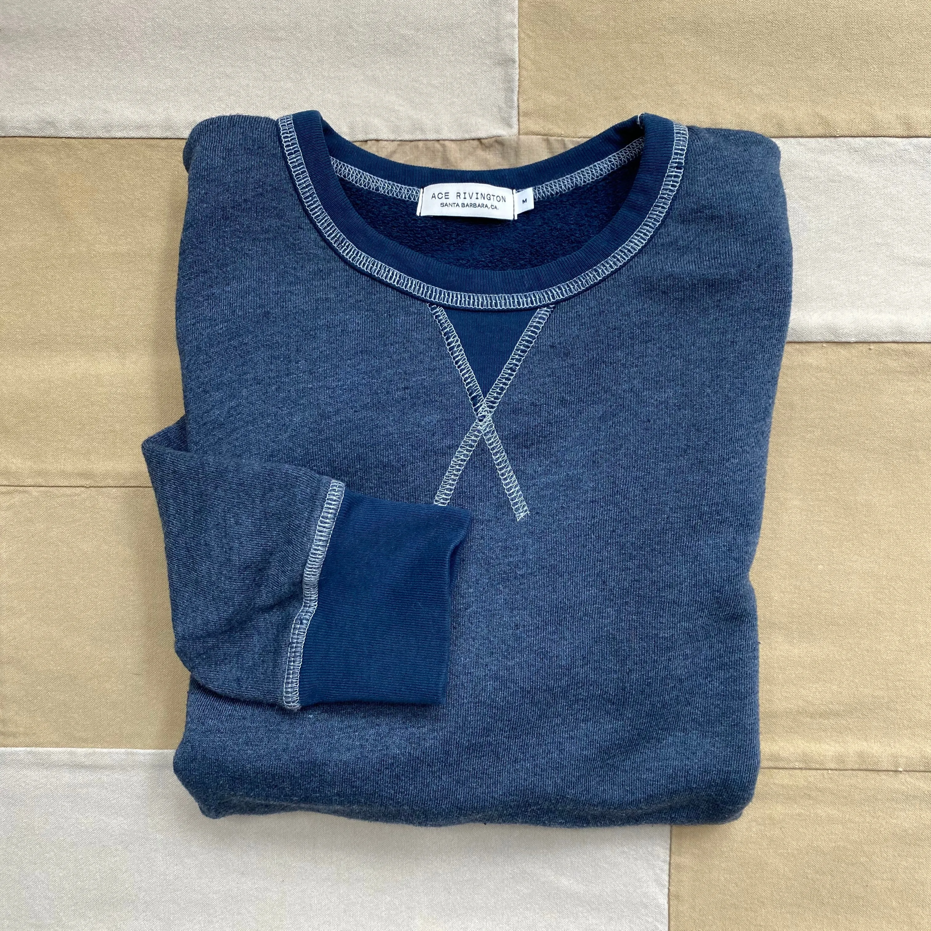 French Terry Crewneck Sweatshirt, Navy Comfy All Day product pastel softness