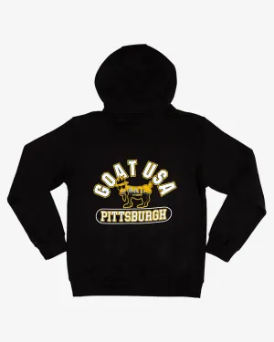 Pittsburgh Hooded Sweatshirt goes with shorts