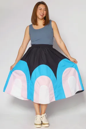 Khim Skirt in Blue Abstract Outfit Display