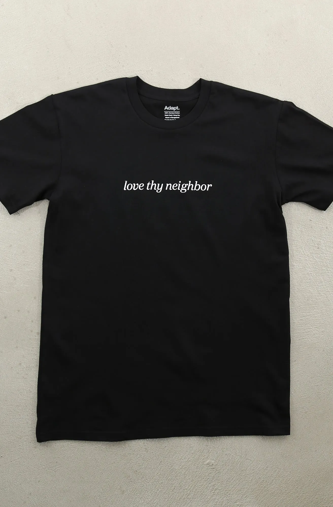 Love Thy Neighbor (Men's Black A1 Tee) Playful Vibes