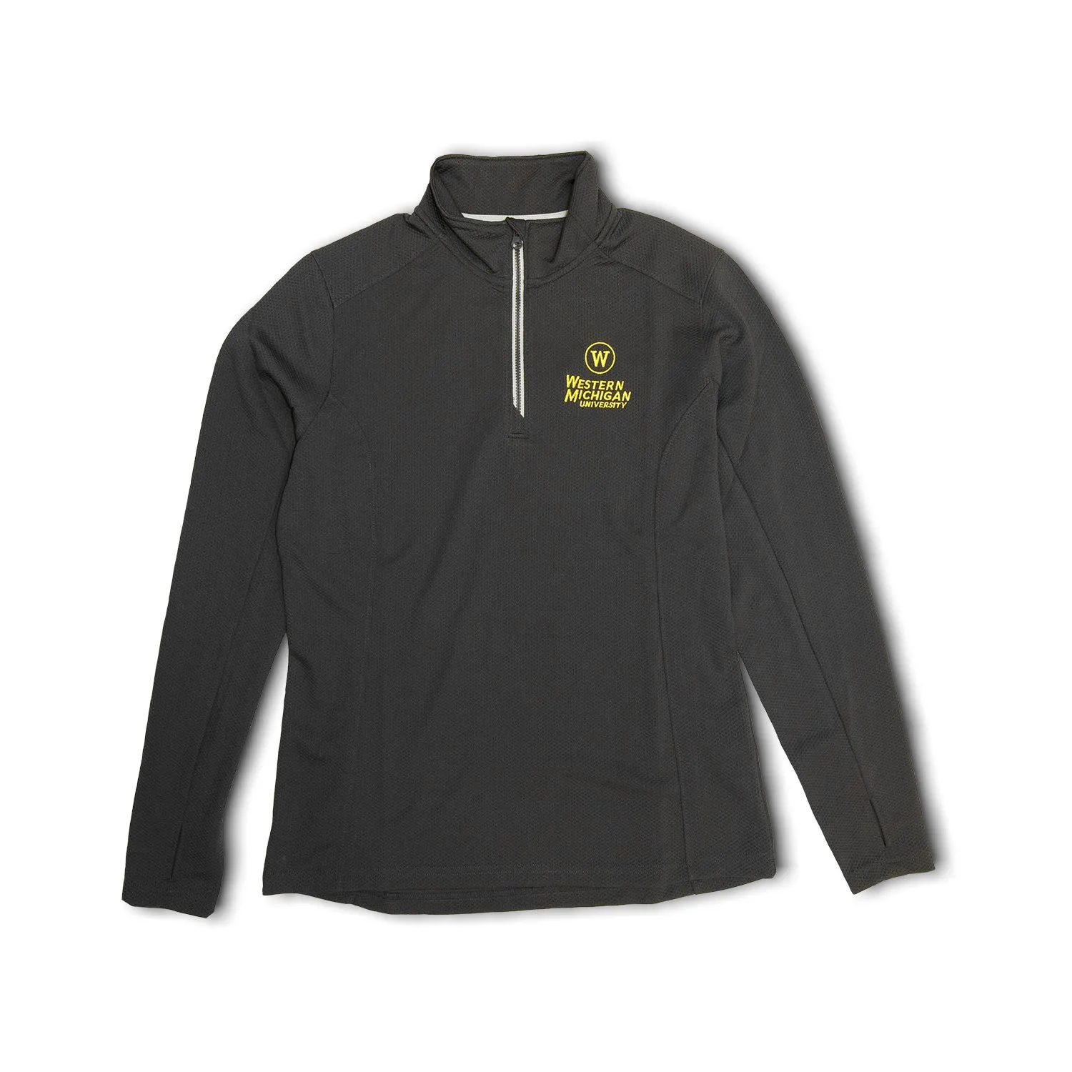 Ladies Western Michigan Textured 1/4-Zip goes with sweatpants Running Gear