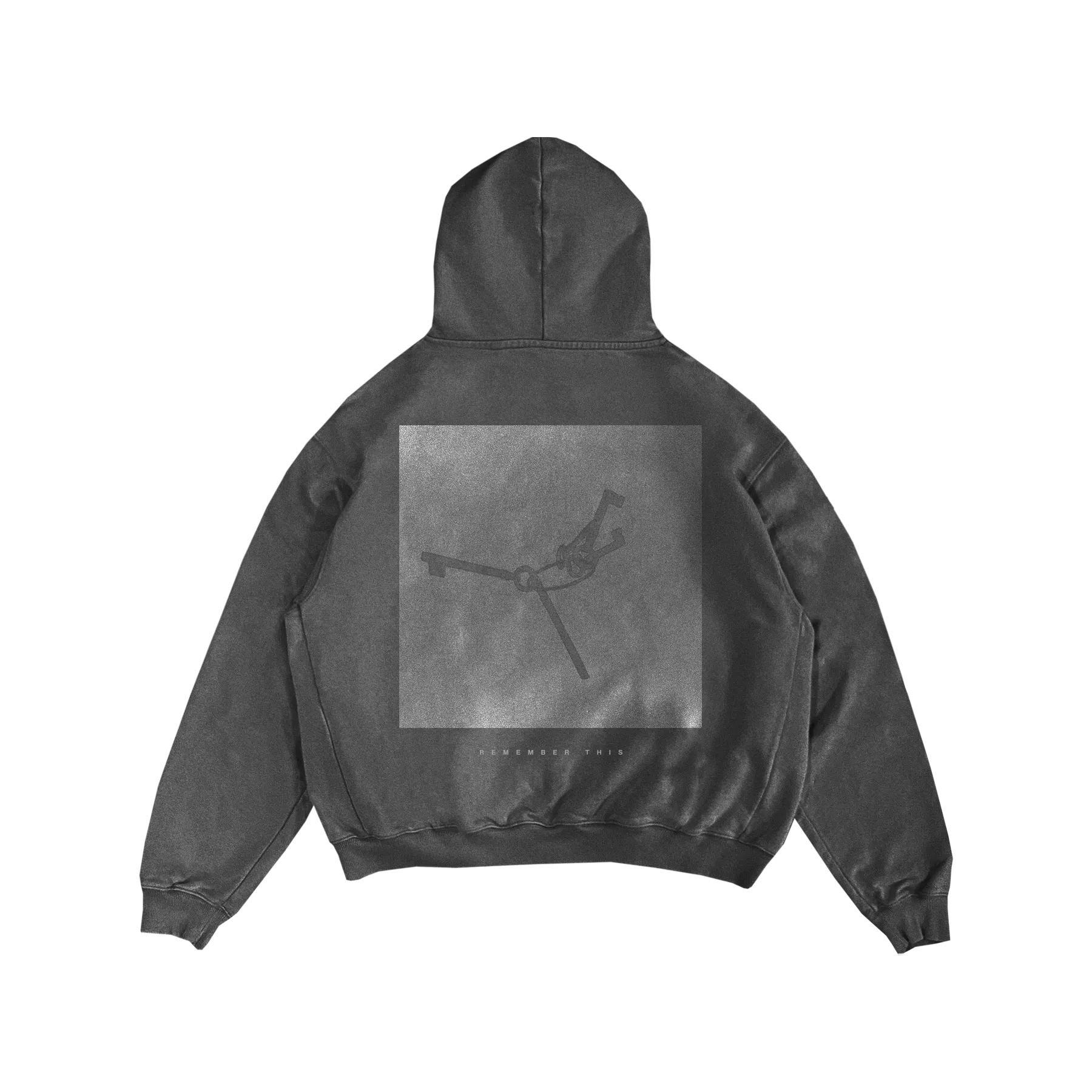 Flexible Zip-up Custom Cut "REMEMBER THIS" Vintage Black Hoodie