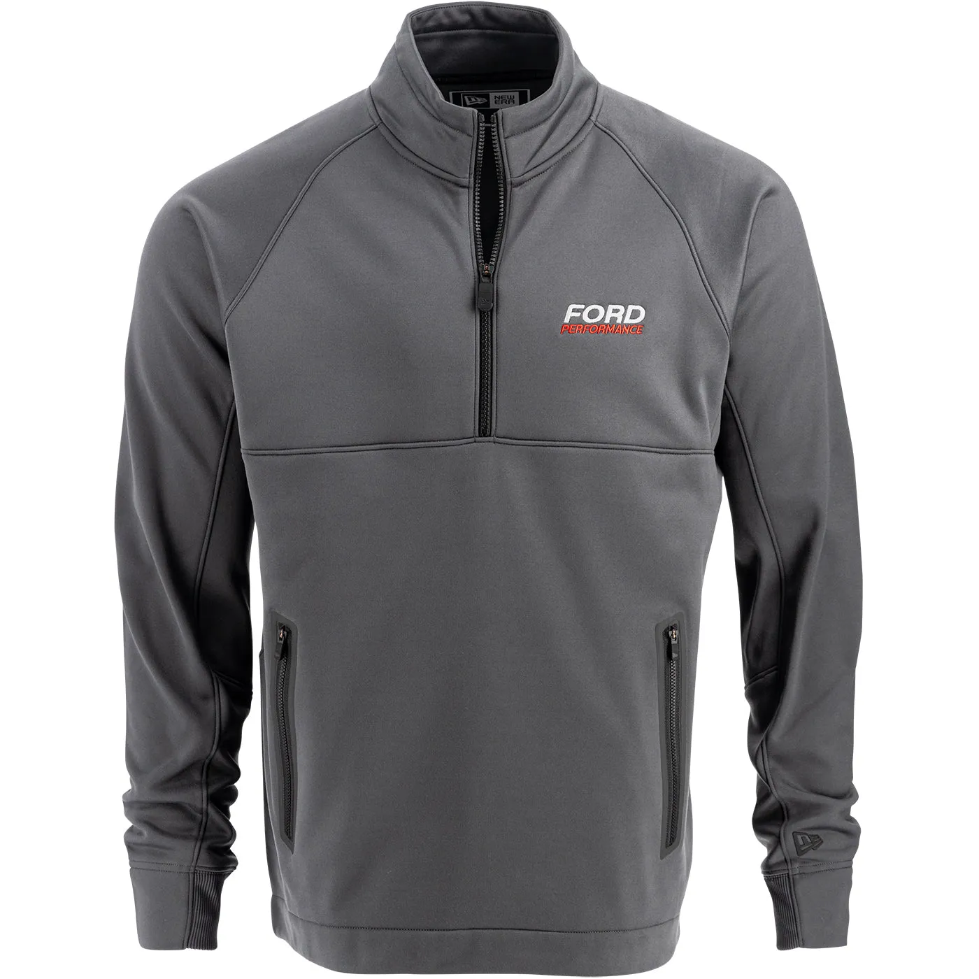 Ford Performance Mens Gray Quarter Zip Pullover appropriate for winter