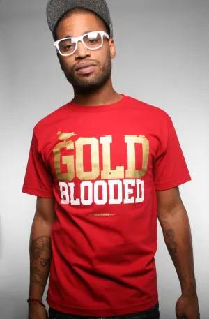 Gold Blooded (Men's Red Tee) Trendy Top Functional Side Gussets