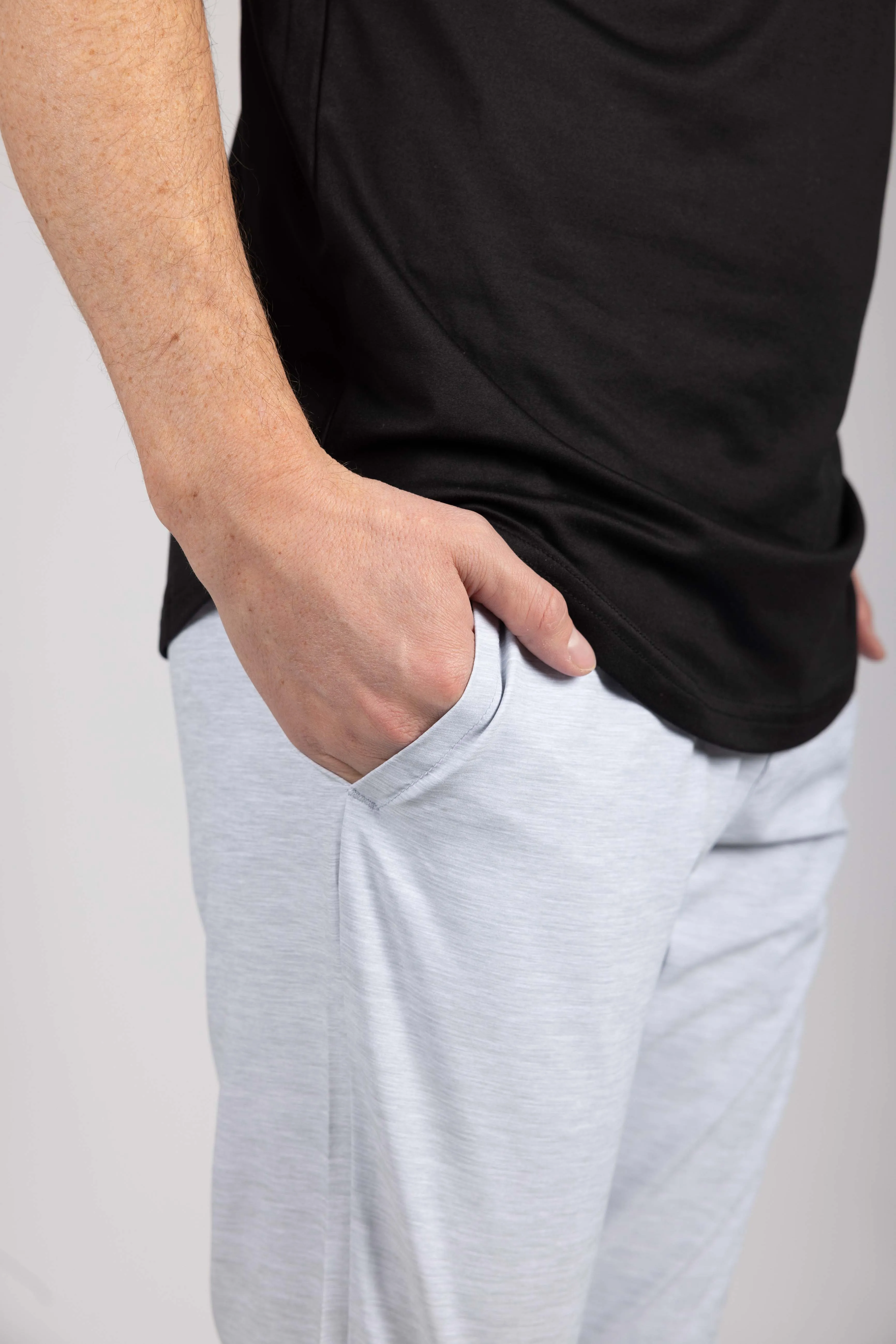 Exercise Pants Men's Light Gray Active Jogger