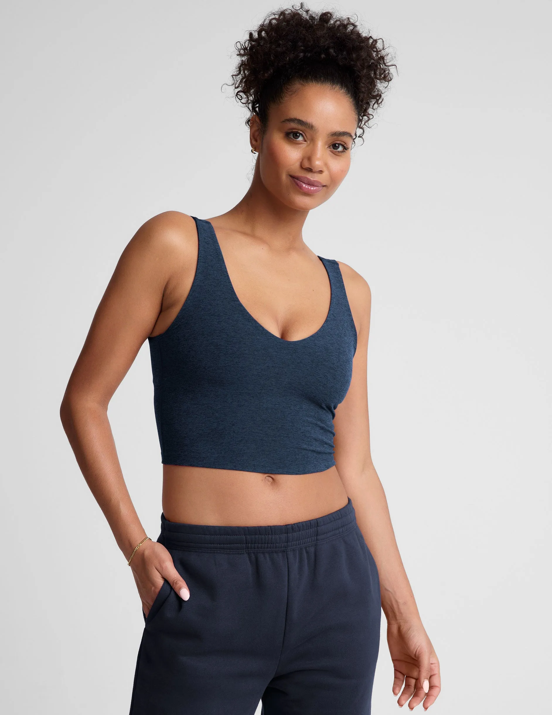 AntiPilling Surface Stretchable Binding Spacedye Good Day Cropped Tank