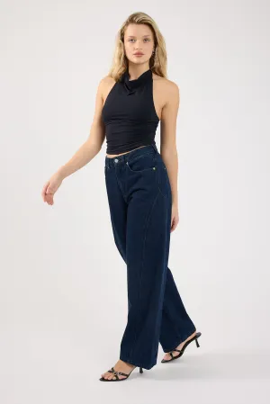Essential Style Spring Mood Smooth Work Meeting Perfect Stranger Mid Rise Barrel Jean Indigo Denim