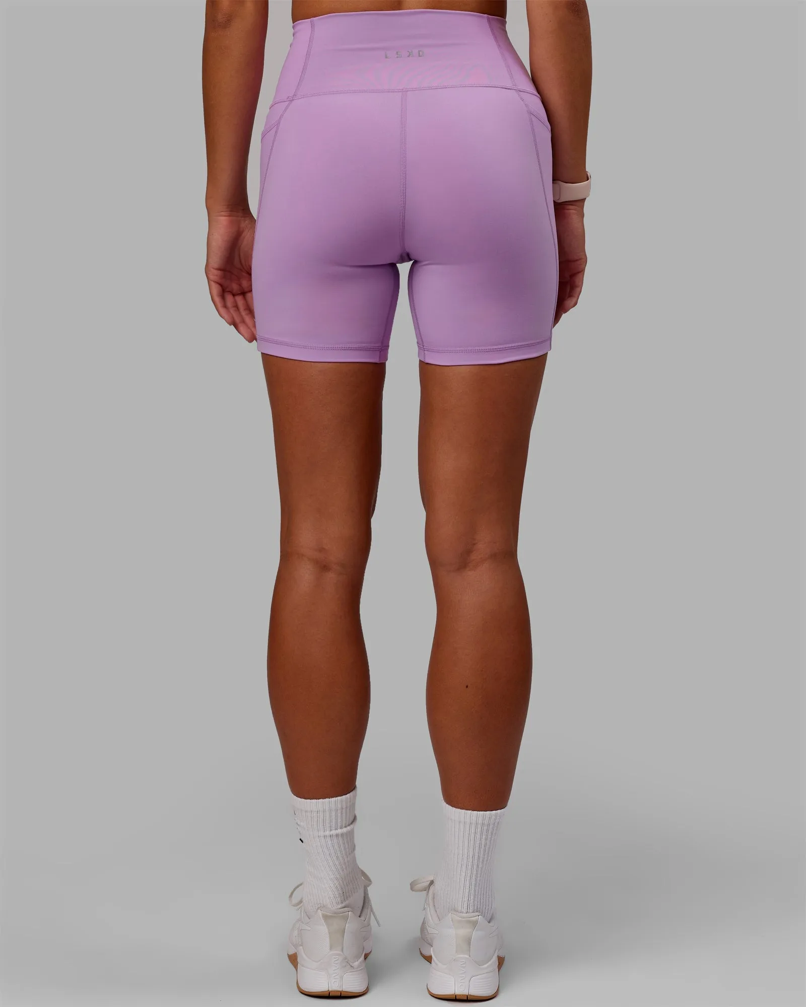 Fusion Ultra High-Rise 6" Short Pockets - Light Violet stretchy fabric Business casual