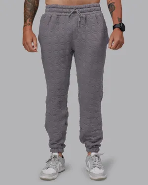 Relaxed Fit Wearable Tagless Comfort Design MVP Quilted Track Pant - Storm Front-Geometric