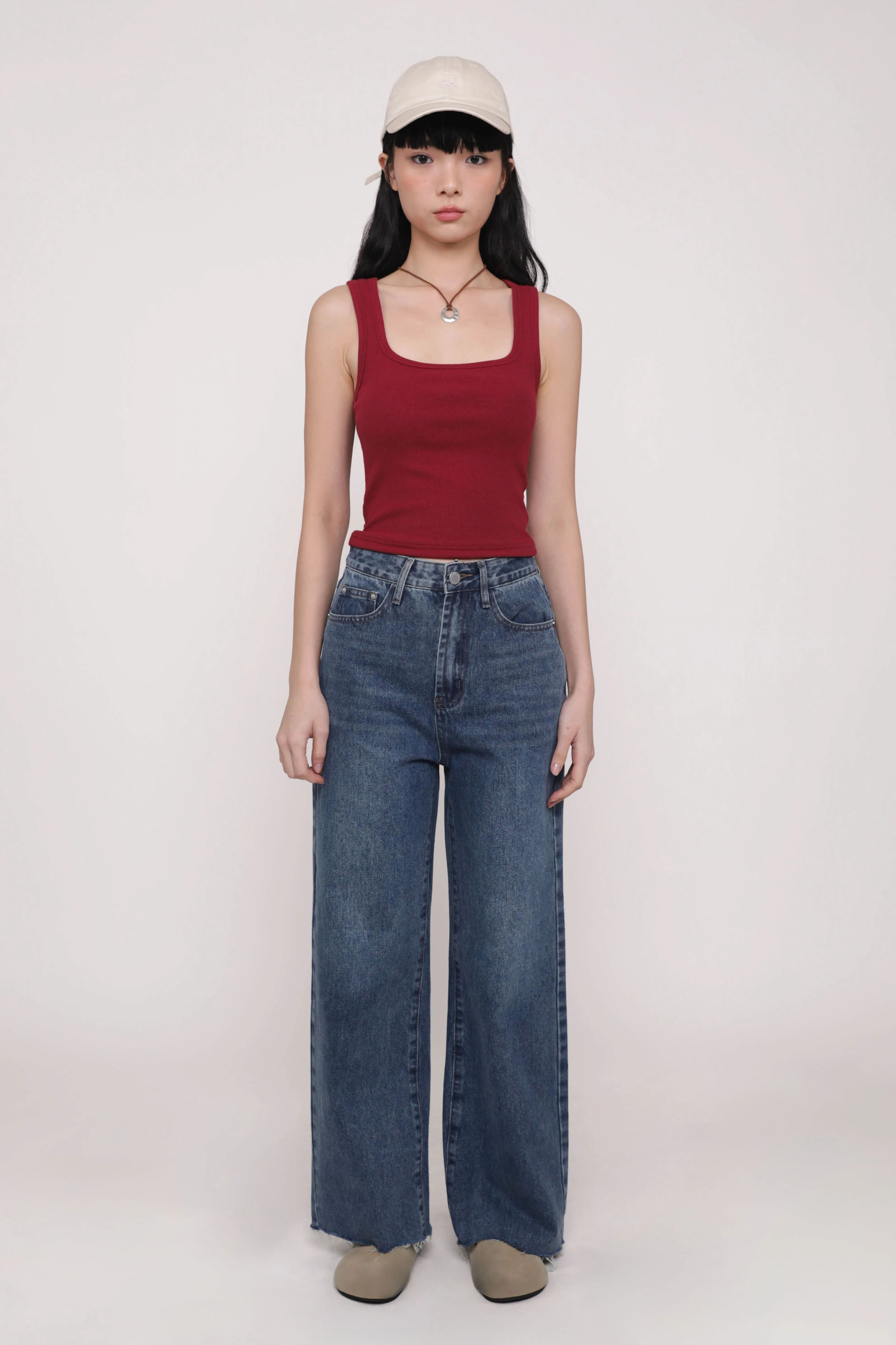 Regular Louise Frayed Hem Denim Jeans Version 2 Date Night Casual Friday Ready Choice